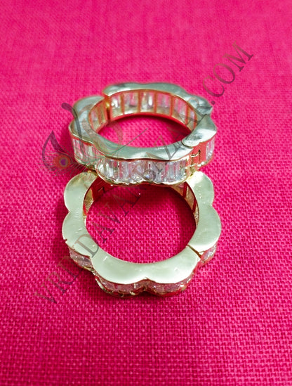 Flower shape artificial stone kangan/ bangle