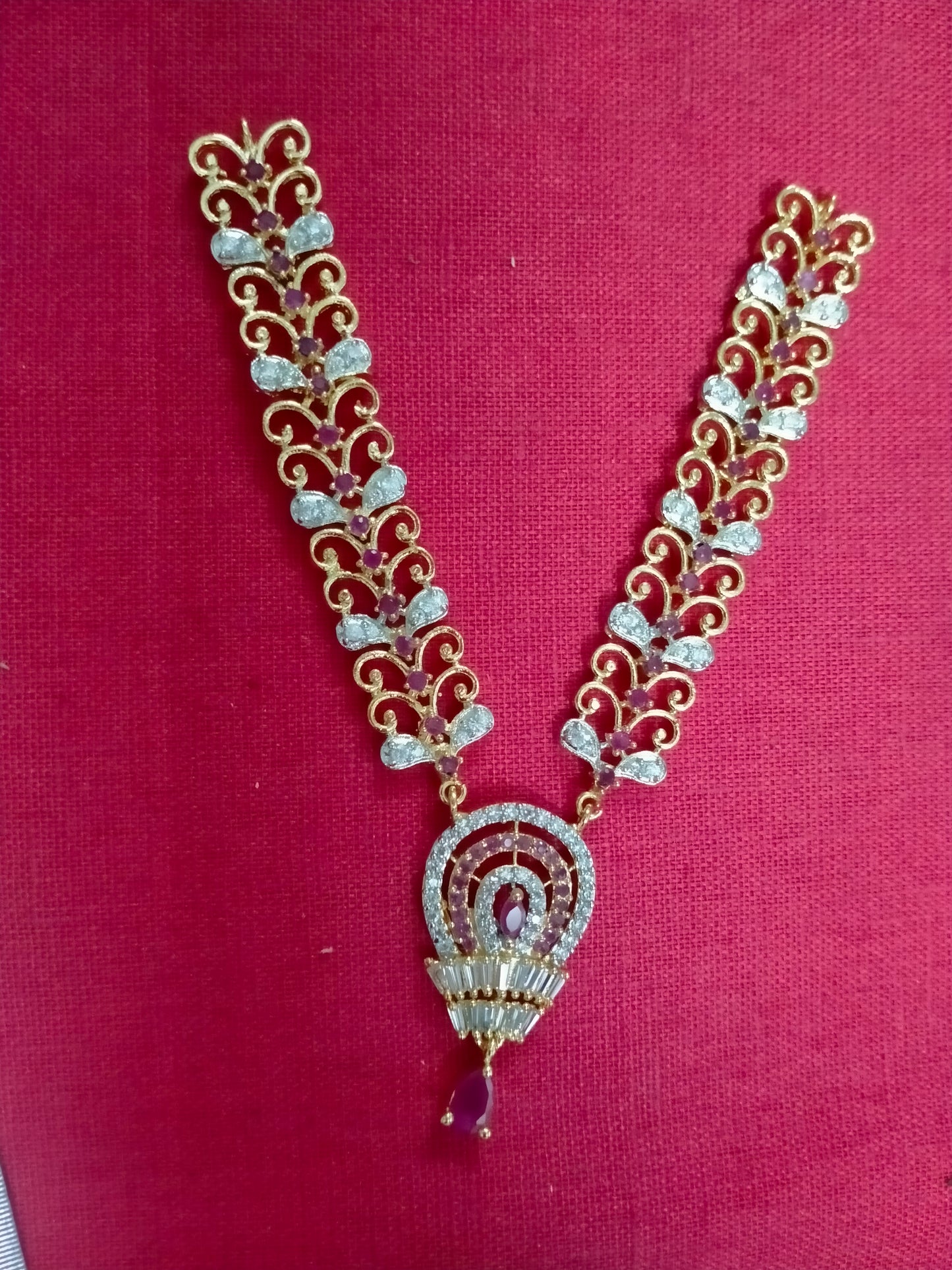 Latest design with drop pendant artificial stone mala/ necklace