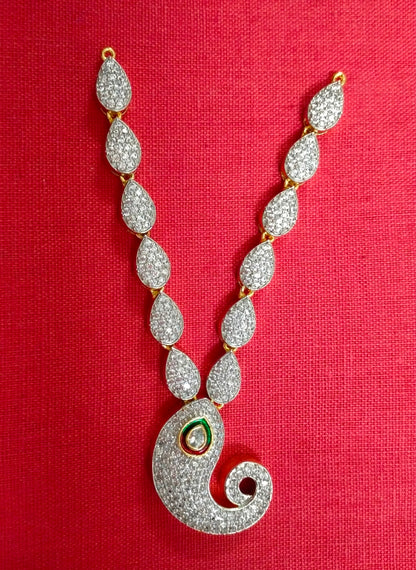 Paisley / mango motif pendant artificial stone mala/ necklace