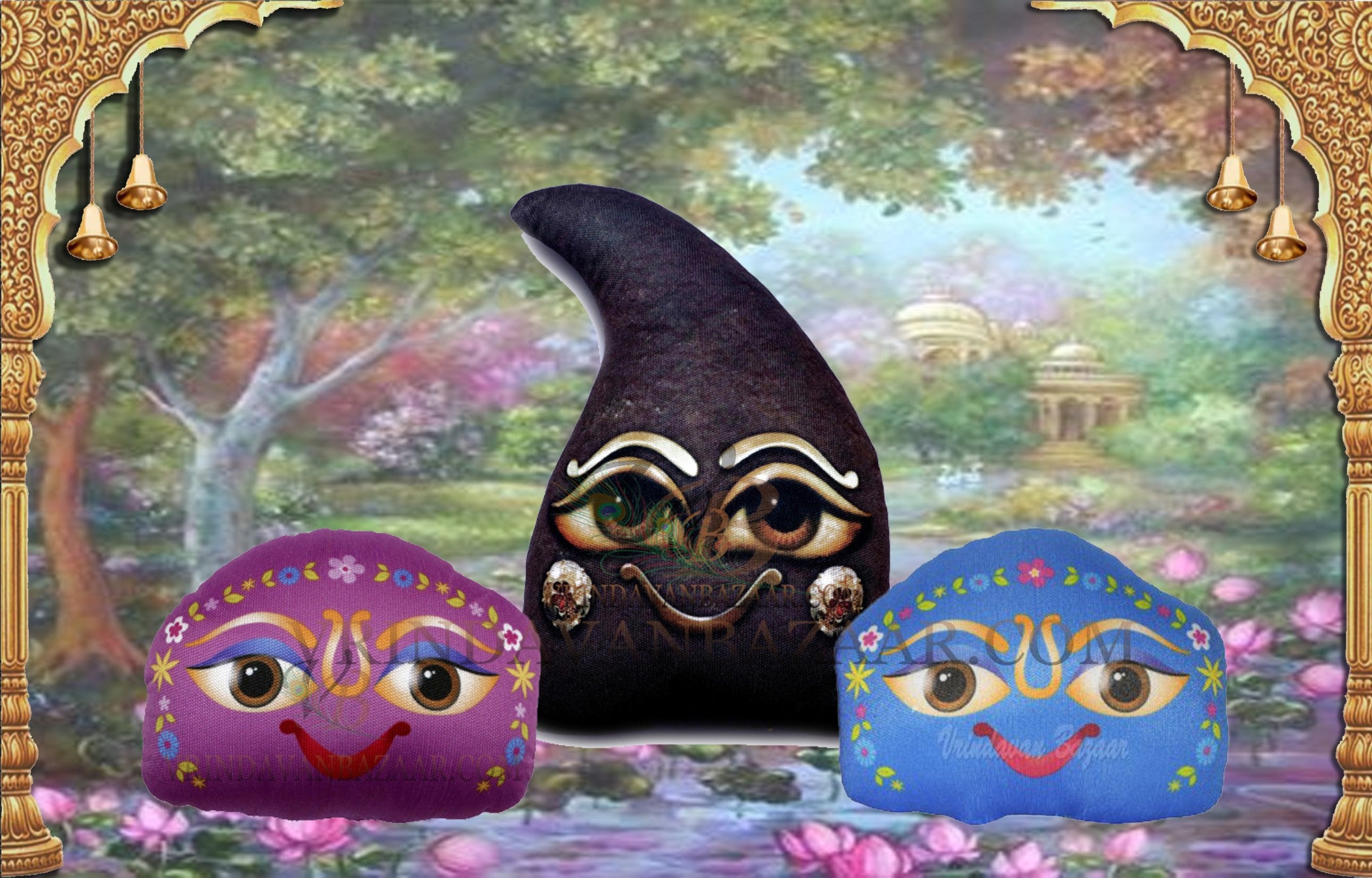 Giri Raj Google Add Giriraj Ji, Blue Giriraj and Pink Giriraj soft toy – Vrindavan Bazaar
