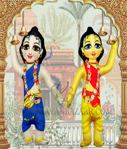 Dancing Gauranga and Nityananda soft and plush washable toy