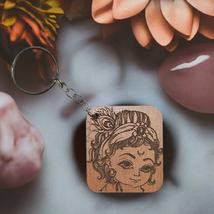 Baby Krishna cute and adorable key ring (Brown)