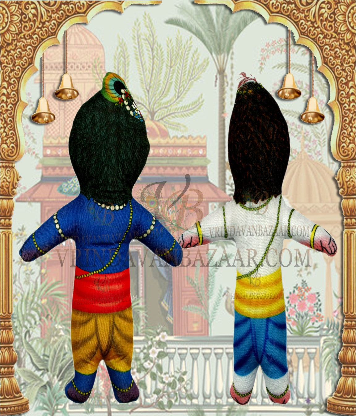 Krishna Balaram with Madhu Mangal soft toy; Height 8 inch