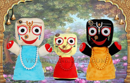 Lord Jagannatha, Baladeva and Subhadra Soft Toy- 10.5 inch