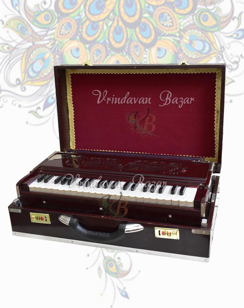 Deluxe Portable Harmonium, Dark Mahogany, 2 Reeds, 3.5 octaves