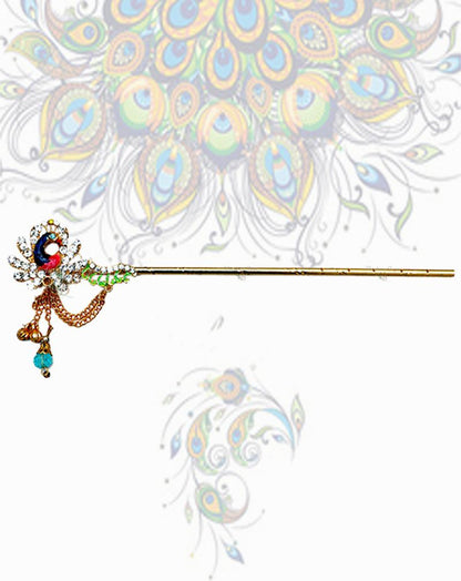 Stone feather peacock flute; ; Flute length- 16 cm