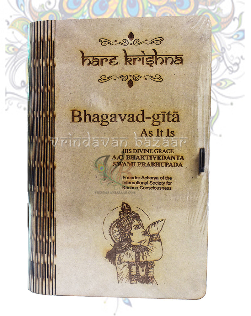 Wooden Bhagavad Gita storage box