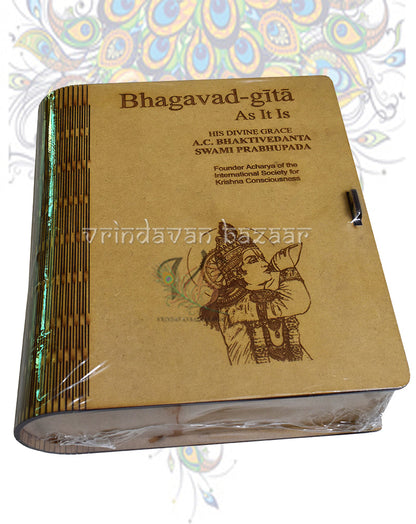 Wooden Bhagavad Gita storage box