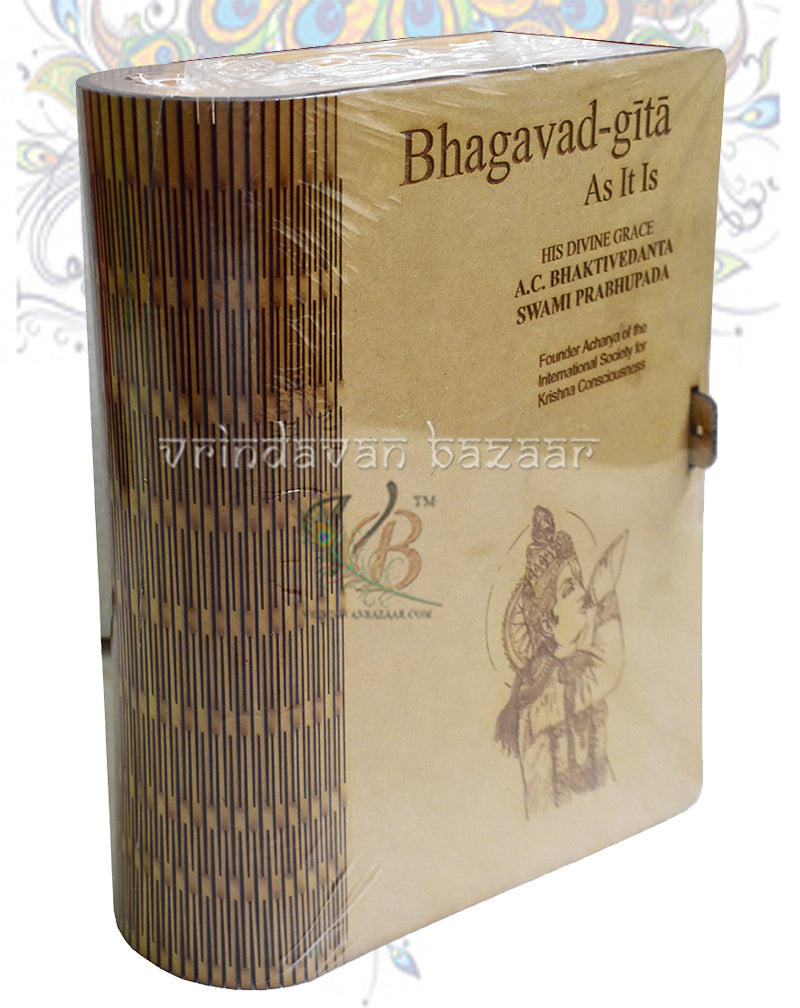 Wooden Bhagavad Gita storage box