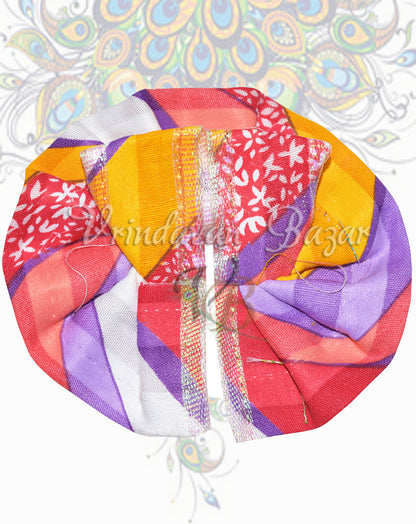 Spiral geometric print laddu gopal dress in red; Size 0