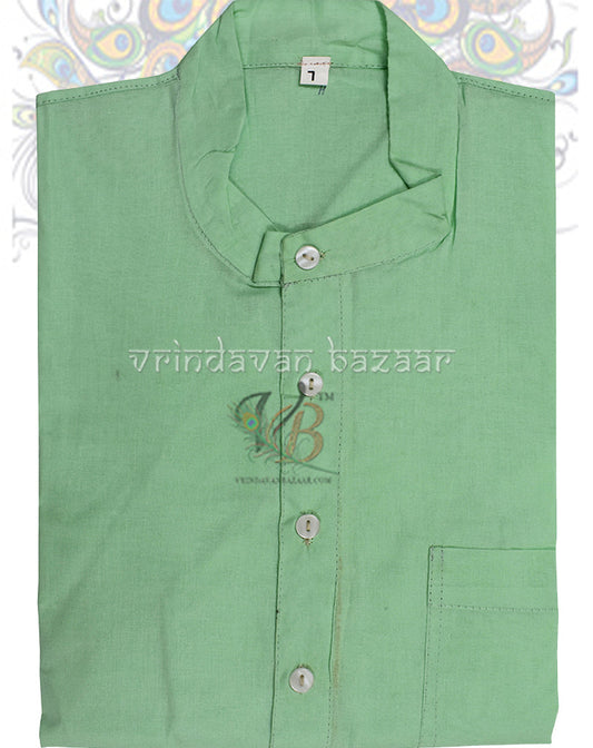 Mandrin collar light green kurta