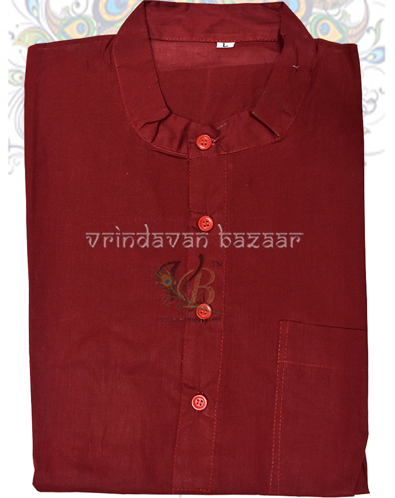 Mandrin collar red kurta