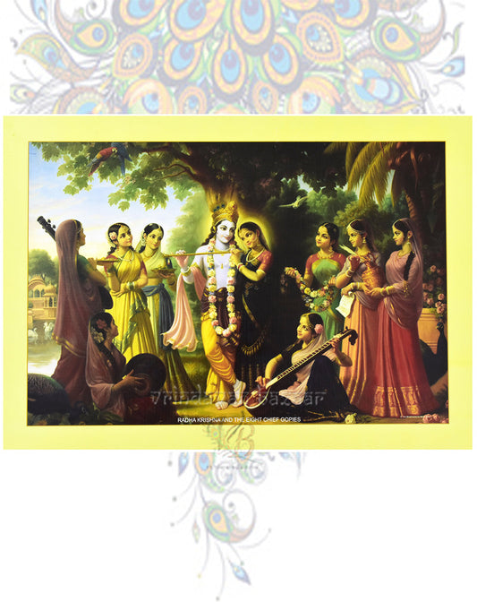 Radha Krishna & 8 Gopies_M_14" X 19"