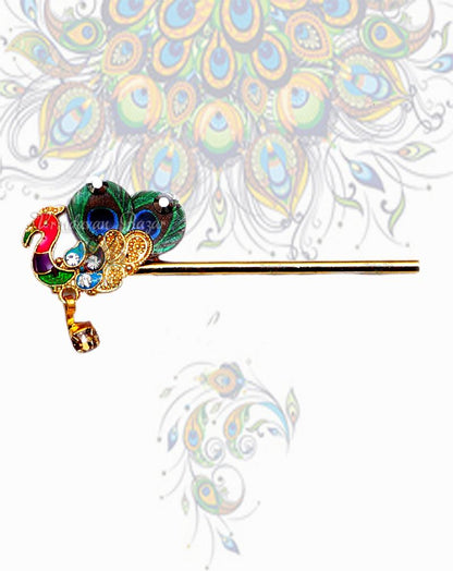 Peacock with paper feather; Flute length- 6 cm
