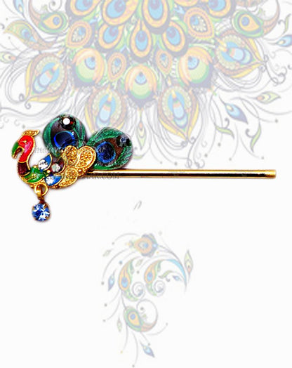 Peacock with paper feather; Flute length- 6 cm