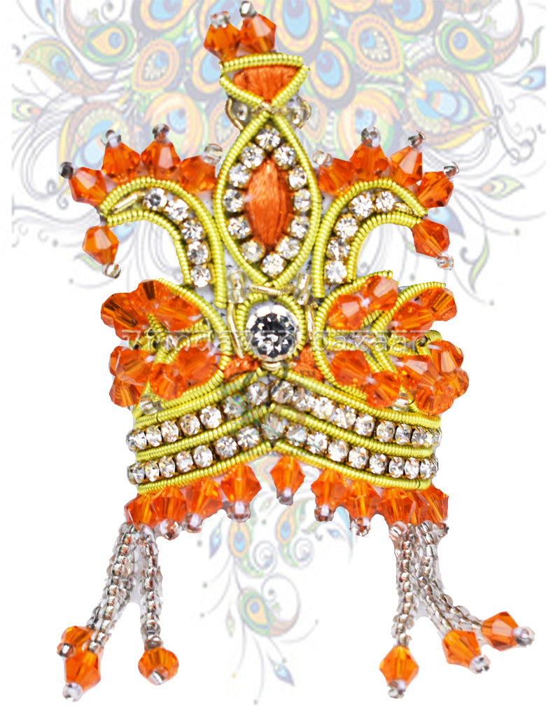 Sparkling Rhinestone Silver Lotus Swan - Deity Crown and Necklace Set -  Radhika Store