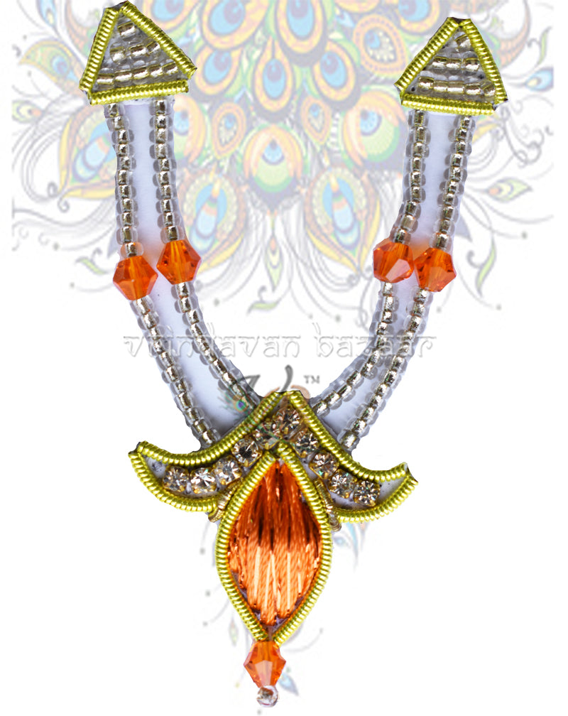 Beautiful beads decorated mukut with mala- size 4