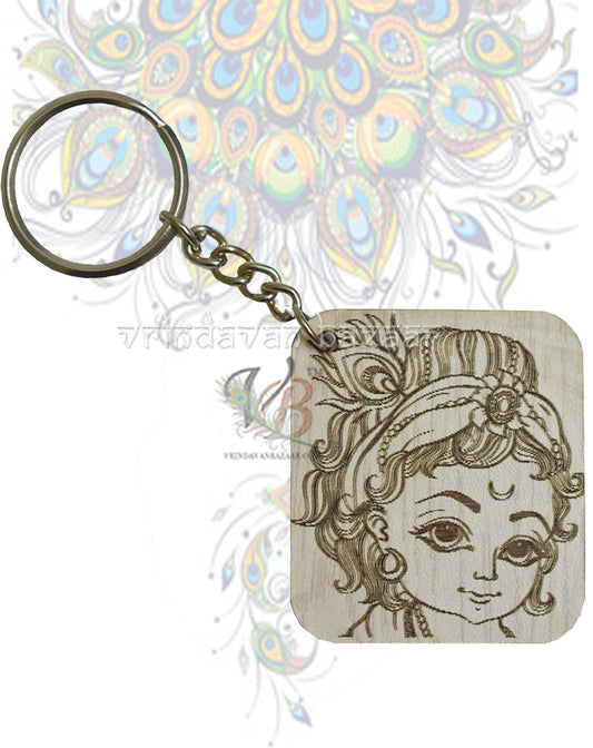 Baby Krishna cute and adorable key ring (White)