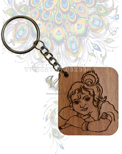 Makhan Chor Krishna cute and adorable key ring (Brown)
