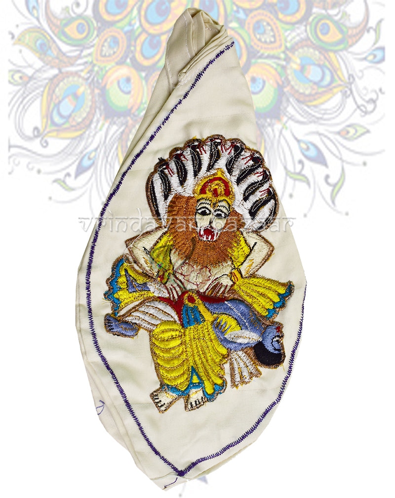 Narasimha with Hiranyakashipu embroidered japa bag