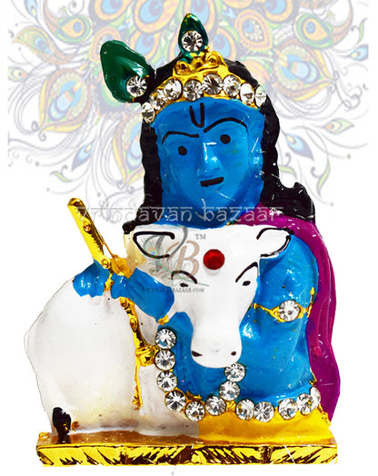 Krishna embracing the cow