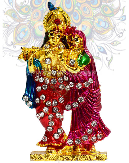 Shri Krishna playing flute with Sri Radha showpiece