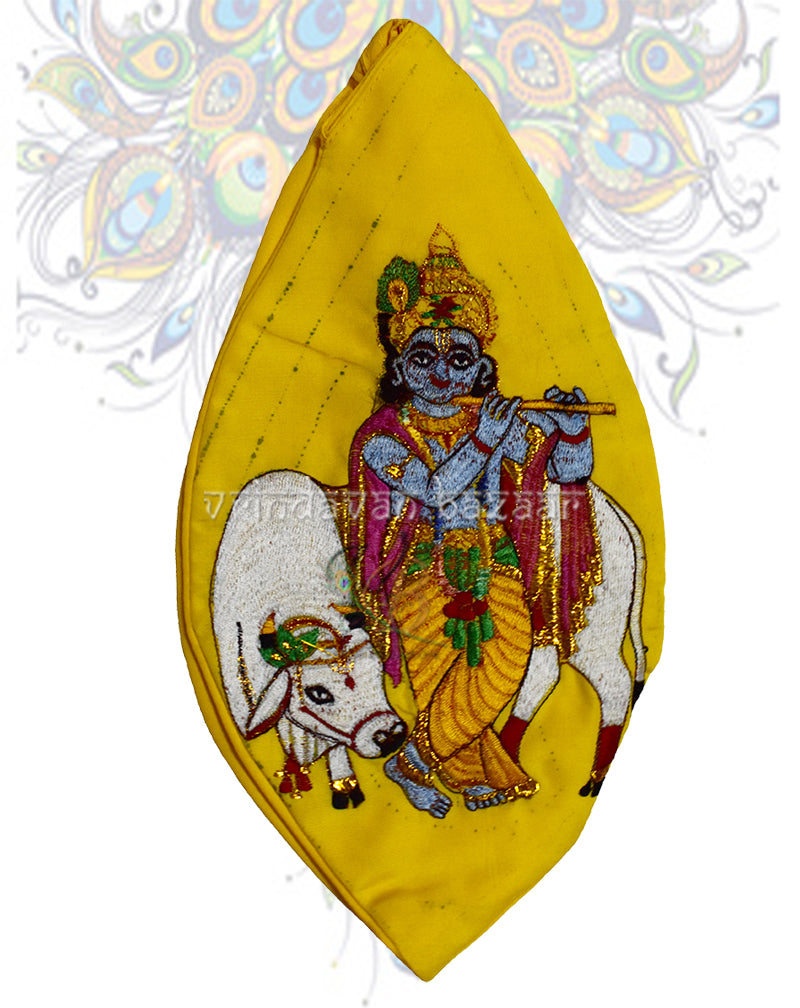 Krishna with cow japa bag
