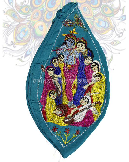 Divine radha krishna with astha sakhi japa bag