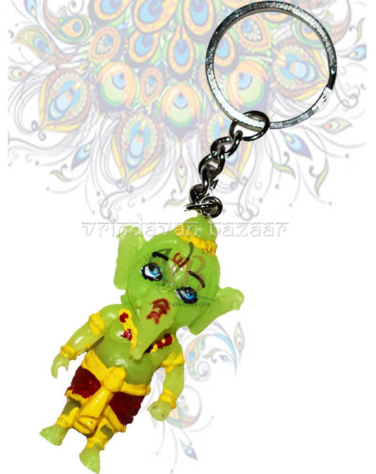 Green Ganesh Ji Key Ring
