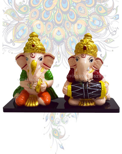 Cute Ganpati/ Ganu with tabla- devotional car dashboard/ show case items