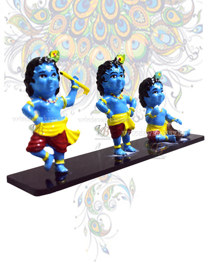 Krishna Leela 3 pieces set- devotional car dashboard/ show case items