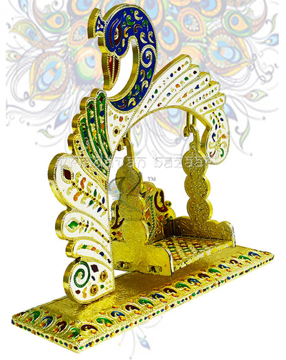 Stylised peacock meenakari jhula