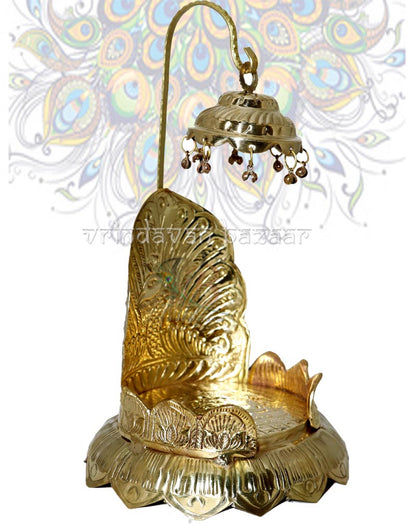 Elegant Royal Golden Decorative Throne Seat for Deities or Statues - Lotus Base