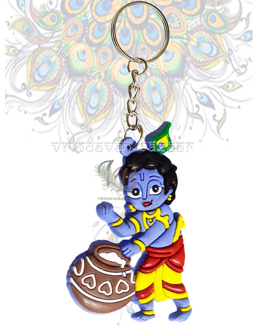 Single Sided Bal Gopal/ Little Krishna Key Ring for Your Car Bike Home Office Keys