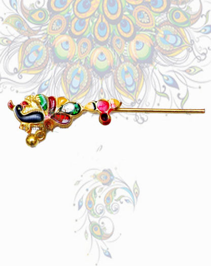 Peacock with ghungroo; Flute length- 5 cm