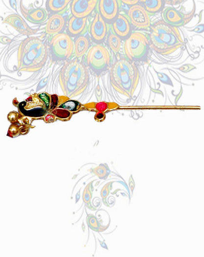 Peacock with ghungroo; Flute length- 5 cm