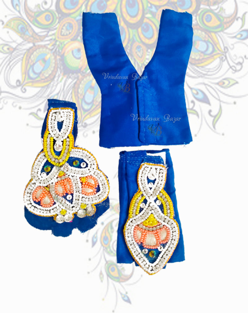 Blue Gaur Nitai dress with beadsl embroidery; Size 3 inch