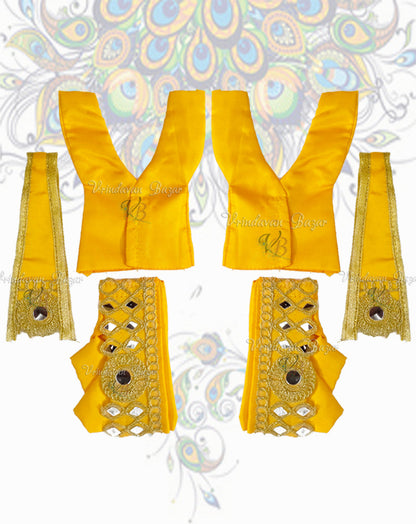 Yellow Gaur Nitai dress with mirror lace