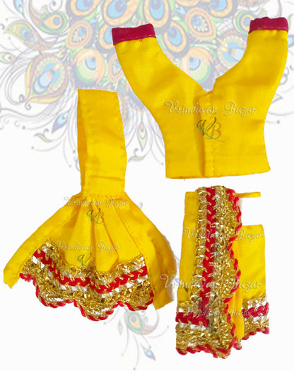 Simple Gaur Nitai dress with golden lace