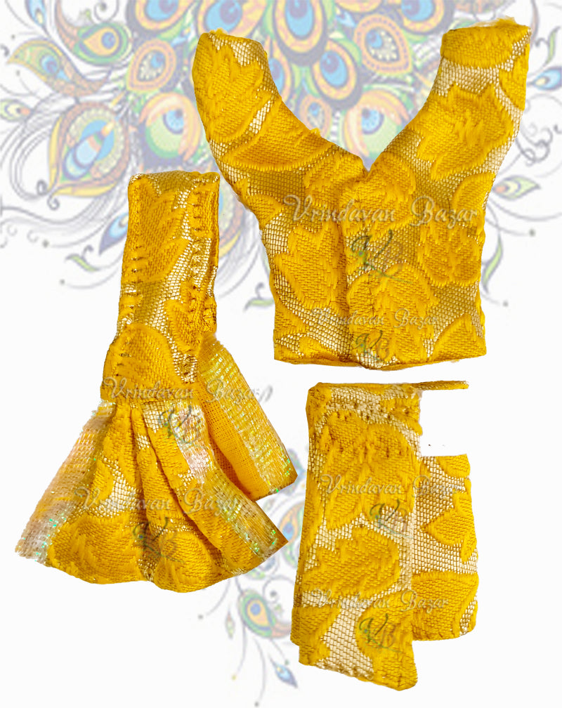 Plain fabric Gaur Nitai dress; Size 2 inch