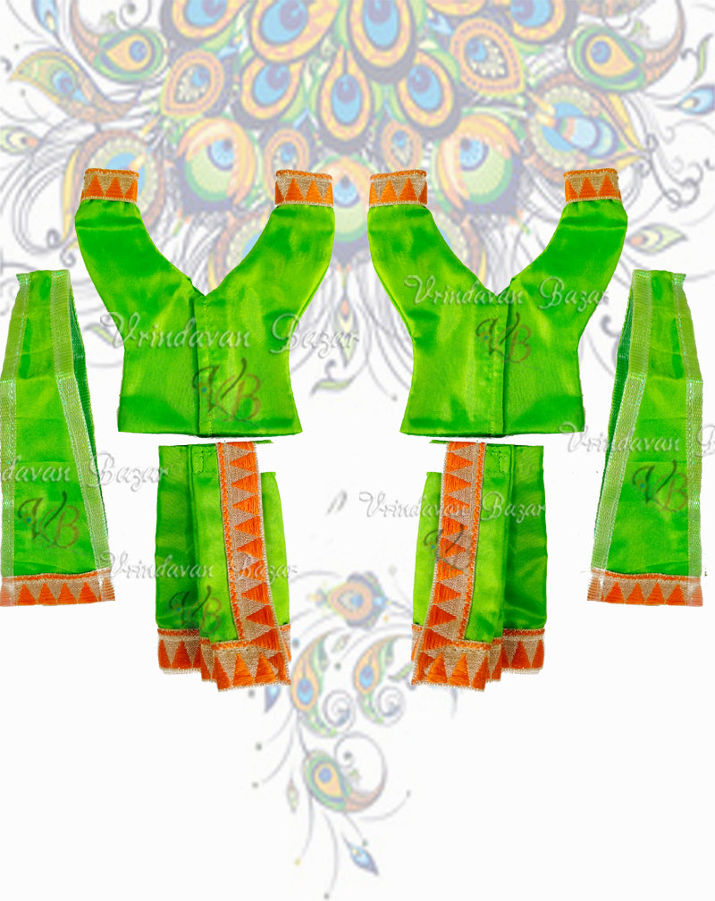 Simple Gaur Nitai dress with lace; Size 4 inch