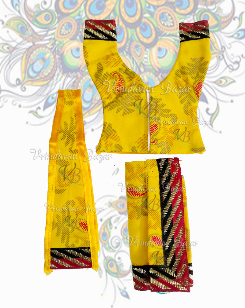 Yellow printed Gaur Nitai dress; Size 4 inch