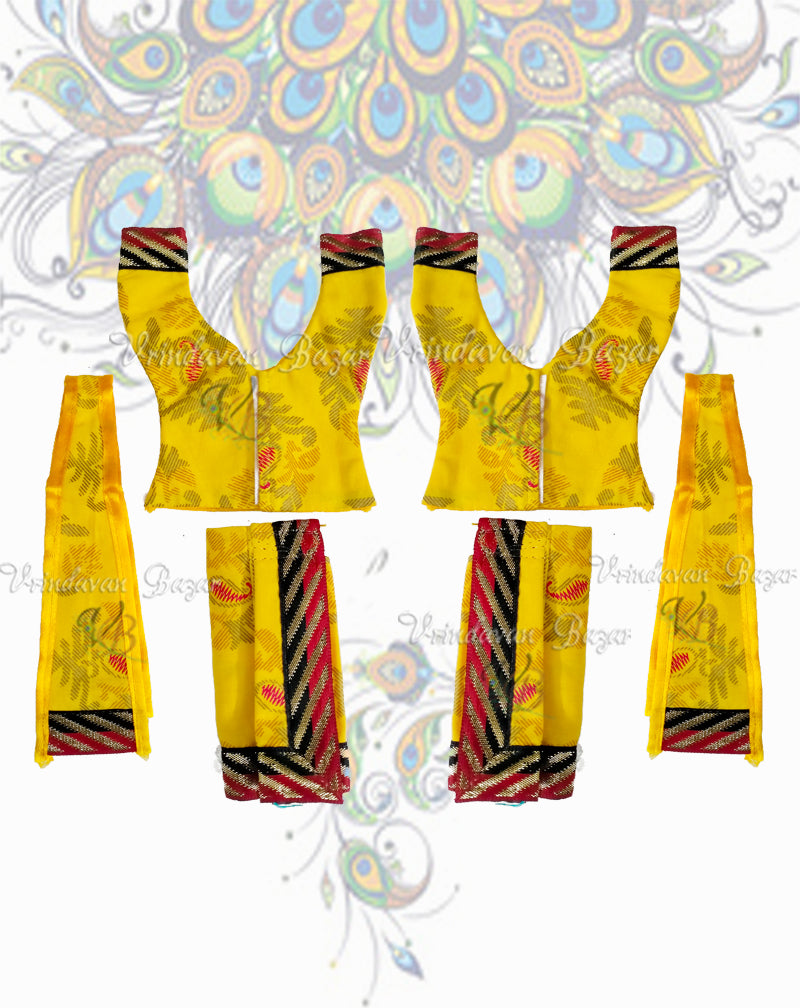 Yellow printed Gaur Nitai dress; Size 4 inch