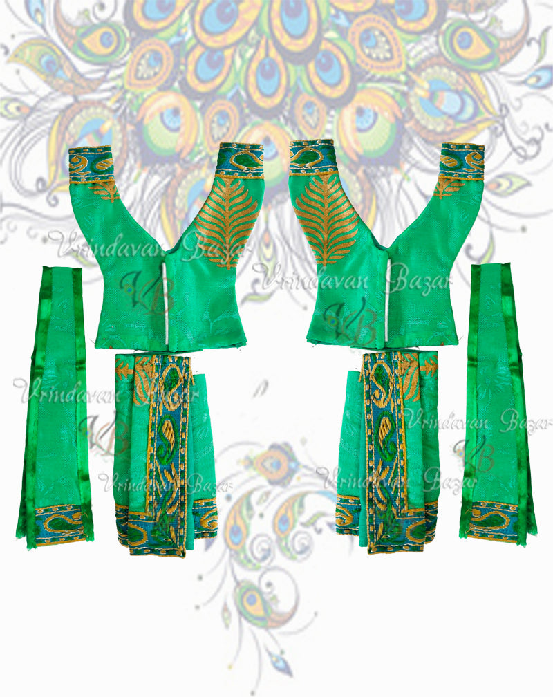 Green printed Gaur Nitai dress; Size 4 inch