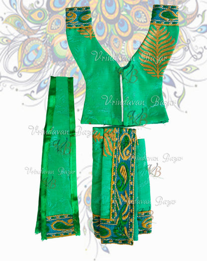 Green printed Gaur Nitai dress; Size 4 inch