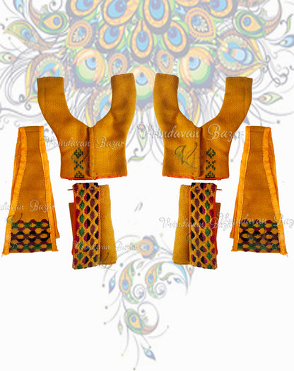Brown printed Gaur Nitai dress; Size 3 inch