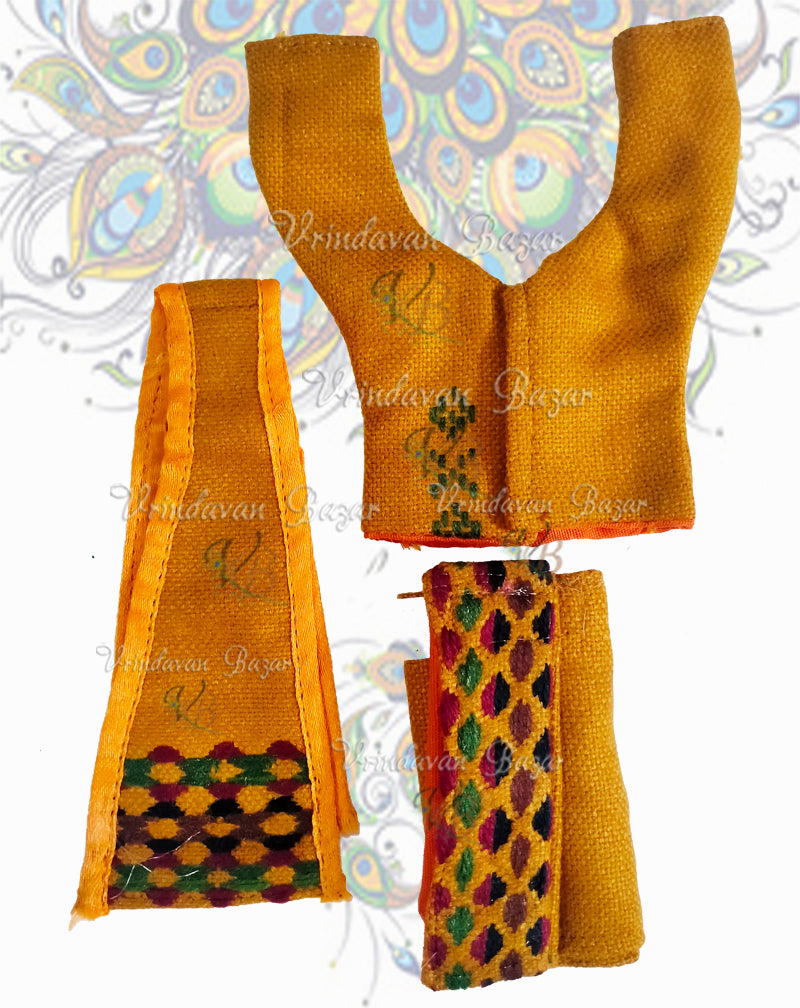 Brown printed Gaur Nitai dress; Size 3 inch