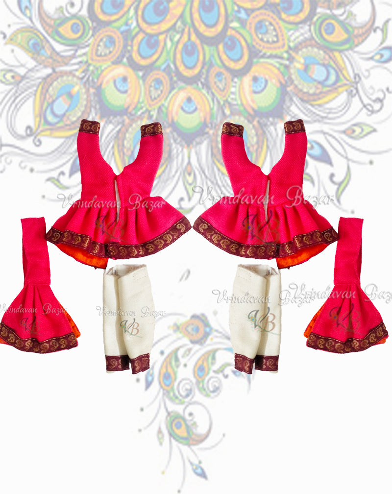 Winter pink and creme Gaur Nitai dress (Pant style); Size 3 inch