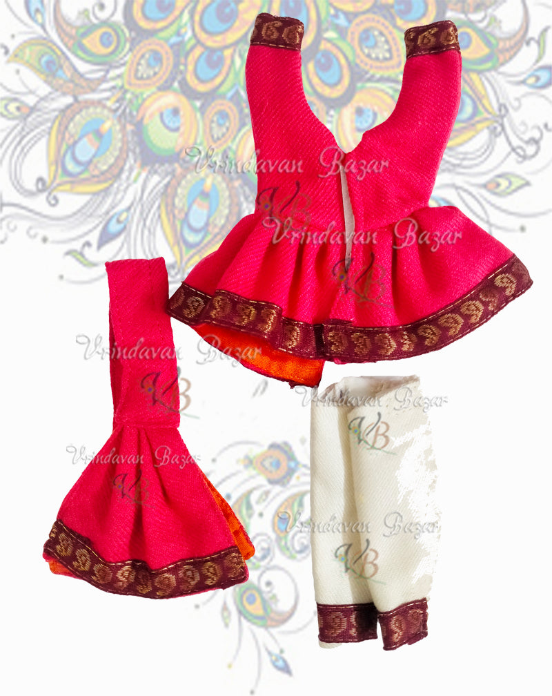 Winter pink and creme Gaur Nitai dress (Pant style); Size 3 inch