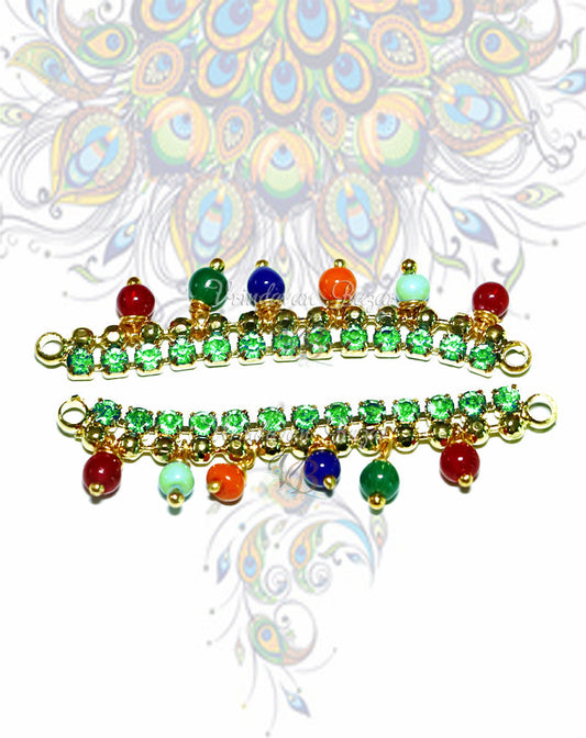 Rhinestone/ stone kangan with multicolour beads tickers